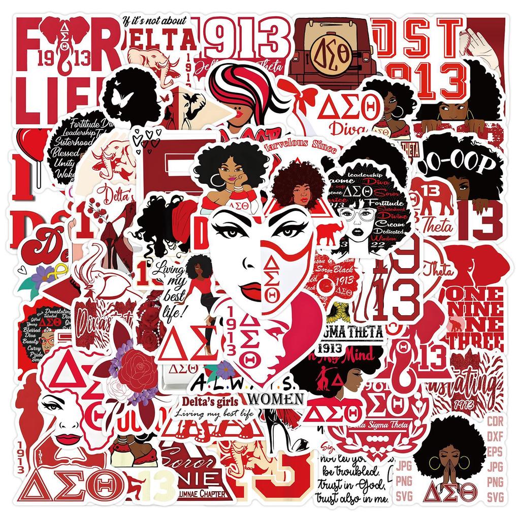 60 Delta Sigma Theta Sorority Graffiti Stickers Luggage Laptop Stickers