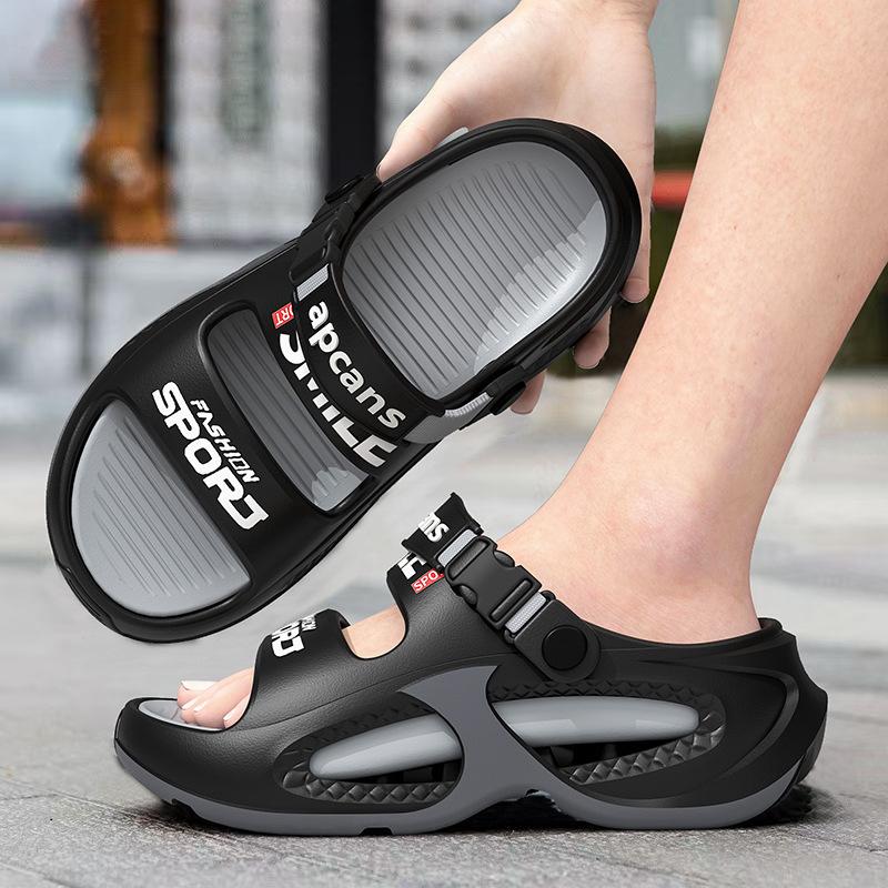 2025 platform slippers one-word sandals men's new summer non-slip outdoor sports leisure wading beach shoes