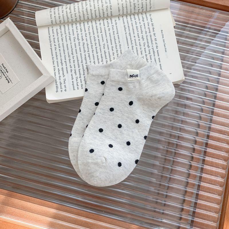 Polka Dot Nice Standard Versatile Trendy Short Boat Socks Casual Simple Socks Thin Cotton