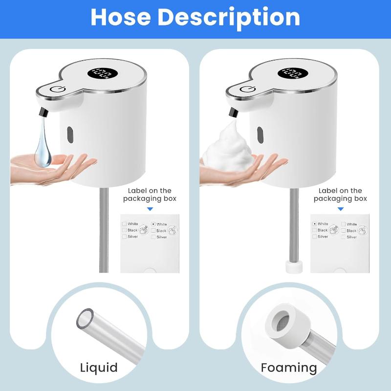 Automatic Soap Dispenser, Non-contact Liquid and Foam Soap Dispenser, USB Rechargeable, 6-level Adjustable Volume Control, 12.8oz/380m