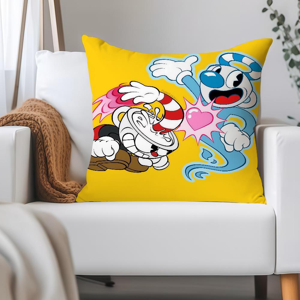 Funny Game C-Cuphead Pillow Case Applicable Space For Guest Rooms Interiors Cars Office House Decoration