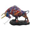 Creative Water Transfer Colorful Wall Street Bull Ornament, Resin Craft For Home Living Room Entrance Desktop Decoration