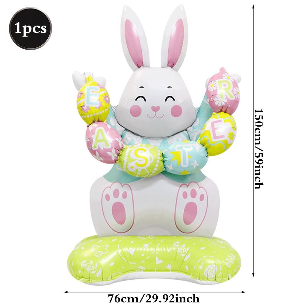 3D Stehender Oster Folienballon Riesiger Hase Karotte Küken Ei Ballons Osterparty Dekoration Kindergeschenk Mit Luft Gefüllt Gartendekoration
