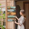Outdoor Wall Decoration, Wood Sign with Hemp Rope Hanger, Retro 5-Panel Spliced Design, Adventure Camping Wood Wall Decor for Porch Campsite