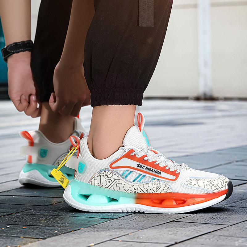 Neue Popcorn-gedämpfte Paar-Studenten-Laufschuhe Sport-Freizeitschuhe gedämpfte weich besohlte Herren- und Damenschuhe