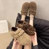 2025 Winter Women's Causal Cotton Shoes Warm Furry Hairy Fashionable Outdoor Women's Plush Shoes Women Flat Bottom Zapatos Mujer