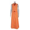 Women's  Summer Cotton Linen Vest Maxi Skirt Two Piece Set Casual Outfit, European American Style Casual Matching Suit