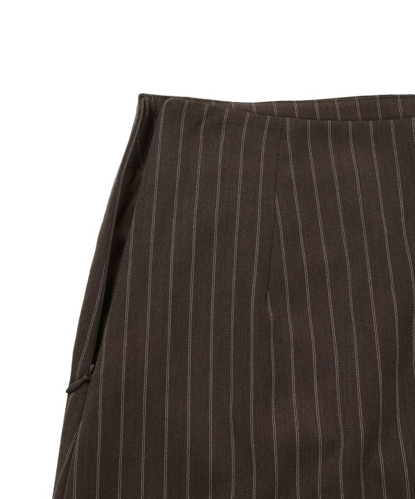 Michikoleondeonkosino Striped Shirred Mini Skirt Chocolate Brown