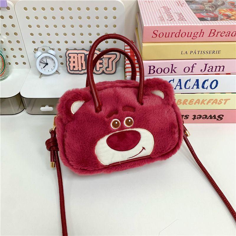 3D Plush Rabbit Police Officer Crossbody Bag Cute Doll Handbag Travel Storage Gift For Girls