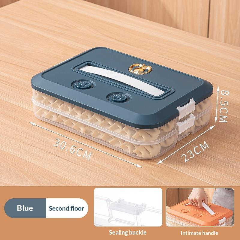 Space Saving Stackable Food Storage Containers 1-4 Layers Leakproof Sealed Dumpling Box for Kitchen Food Sorting