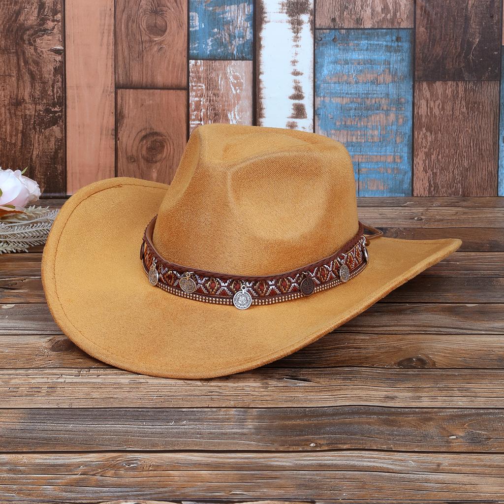 Western Cowboy Hat Summer American Vintage Big Brim Shade Sun Protection Hat Outdoor Hiking Hiking Hat Jazz Hat