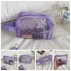 Toiletry Bag Mesh Cosmetic Bag Heart Love Storage Bag Wave Point Large Capacity Transparent Organizer Case Travel