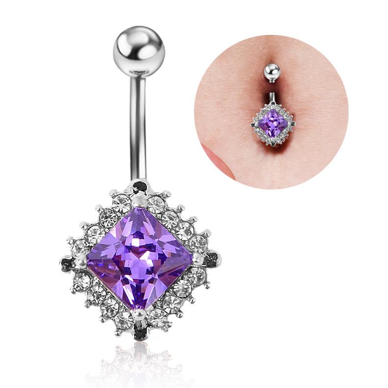 Rhombus Diamond Navel Ring Nightclub Navel Buckle Navel Nail 