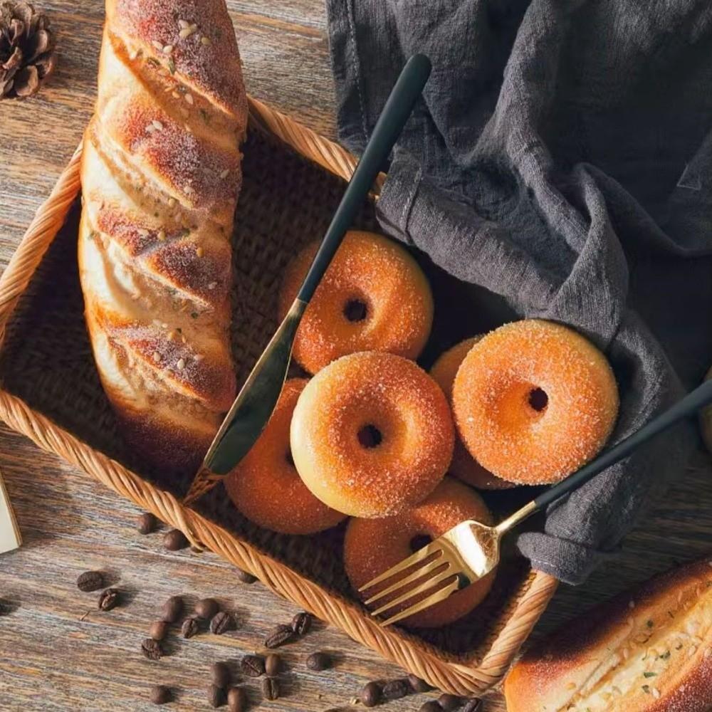 Handgeflochtener Schreibtisch-Organizer aus Rattan, rechteckige Küchenaufbewahrungsbox, Picknickkorb, umweltfreundlicher Kosmetikkorb