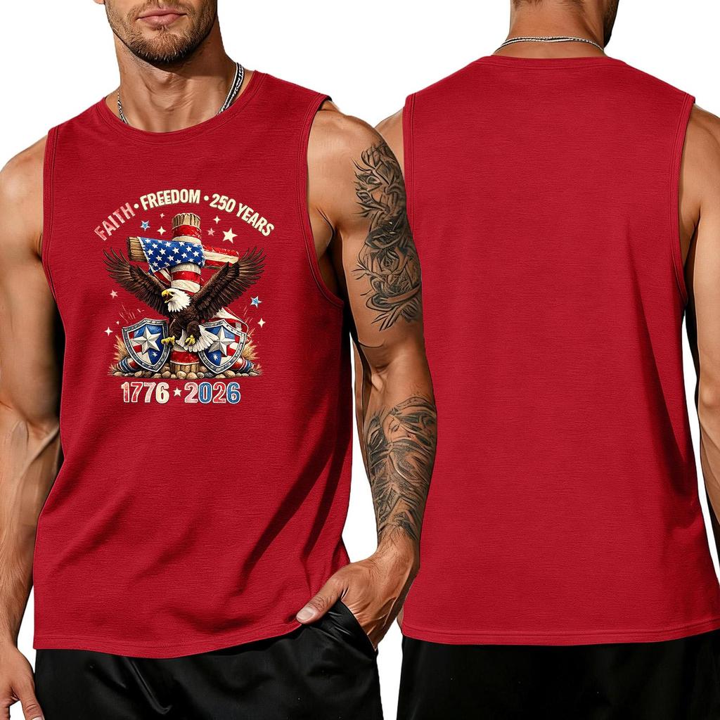 Men's loose and casual print sleeveless shirt