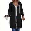 Women's Zip Up Hoodies Long Sleeve Long Tunic Sweatshirts Oversized Fleece Casual Fall Jacket Coat With Pocket