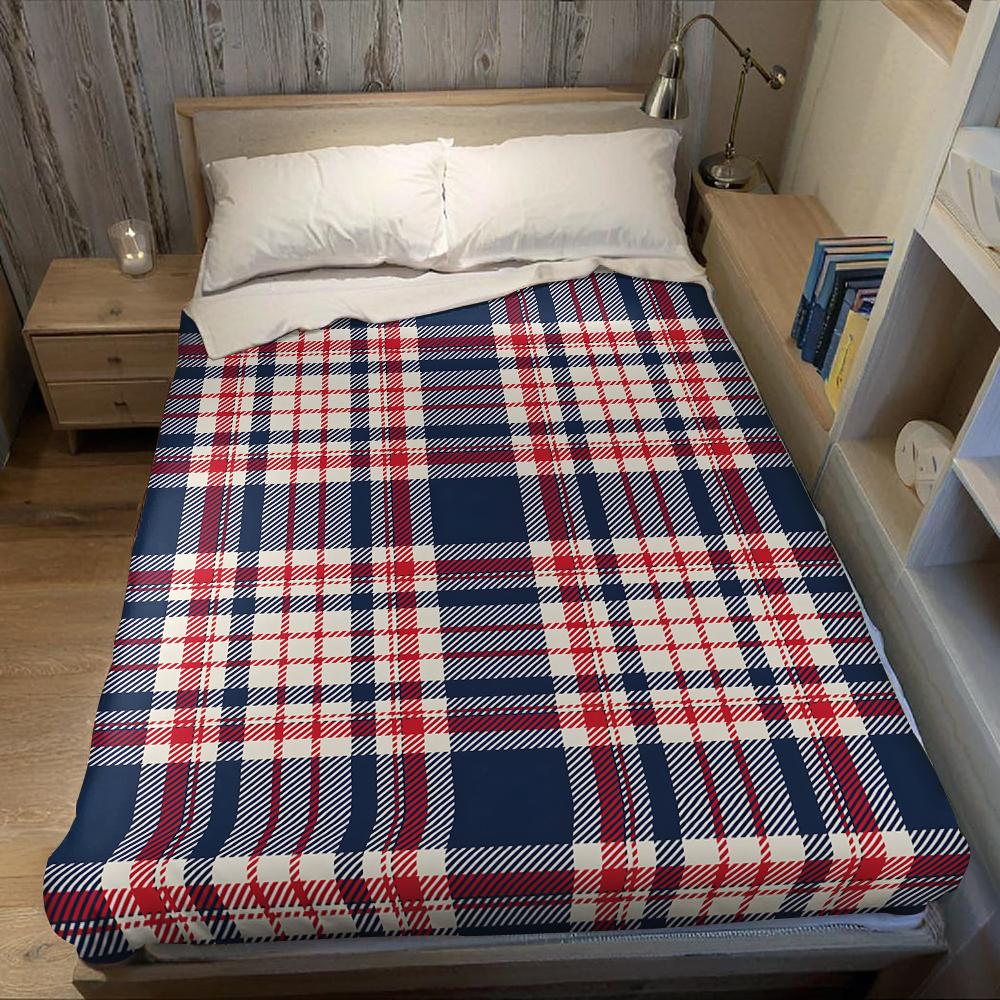 Nautisches Karomuster Flanelldecke Warm Weich Halloween Weihnachten Sofa Warm Gemütlich Dekoratives Dekor Geschenk für Alle Jahreszeiten