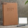 A5 Portable Planner 2027 Daily Monthly Agenda, Vintage Sheepskin Texture Cover, Efficient Time Management Tool Thick Paper Book for Business