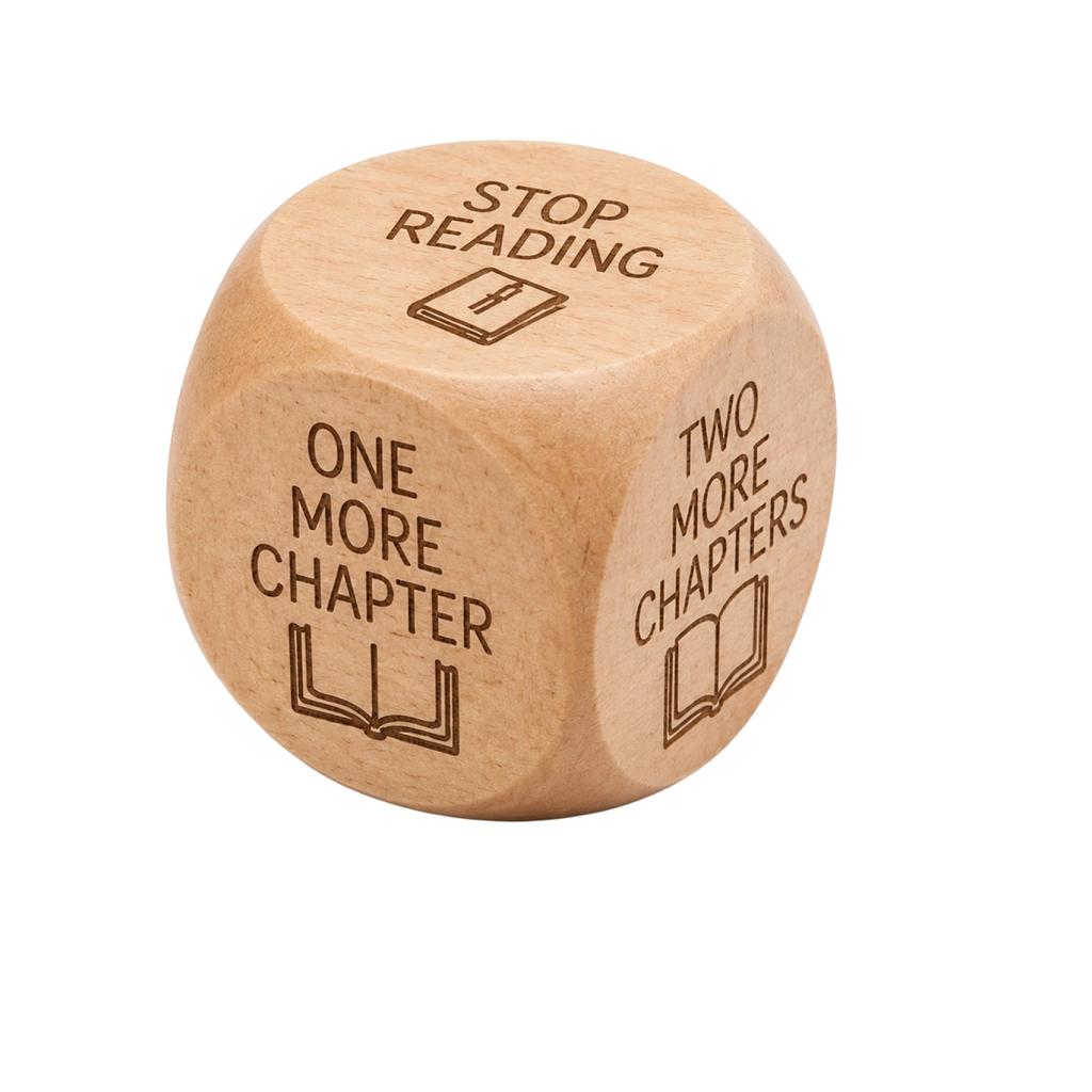 Wooden Reading Decision Dice for Book Lovers - Fun Reading Selection Tool and Dice for Book Clubs and Activities