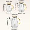 Glass Oil Pots 500/700/900Ml Leak Proof Diamond Oil Bottle With Scale/Lid Kitchen Soy Sauce Vinegar Condiment Storage Container