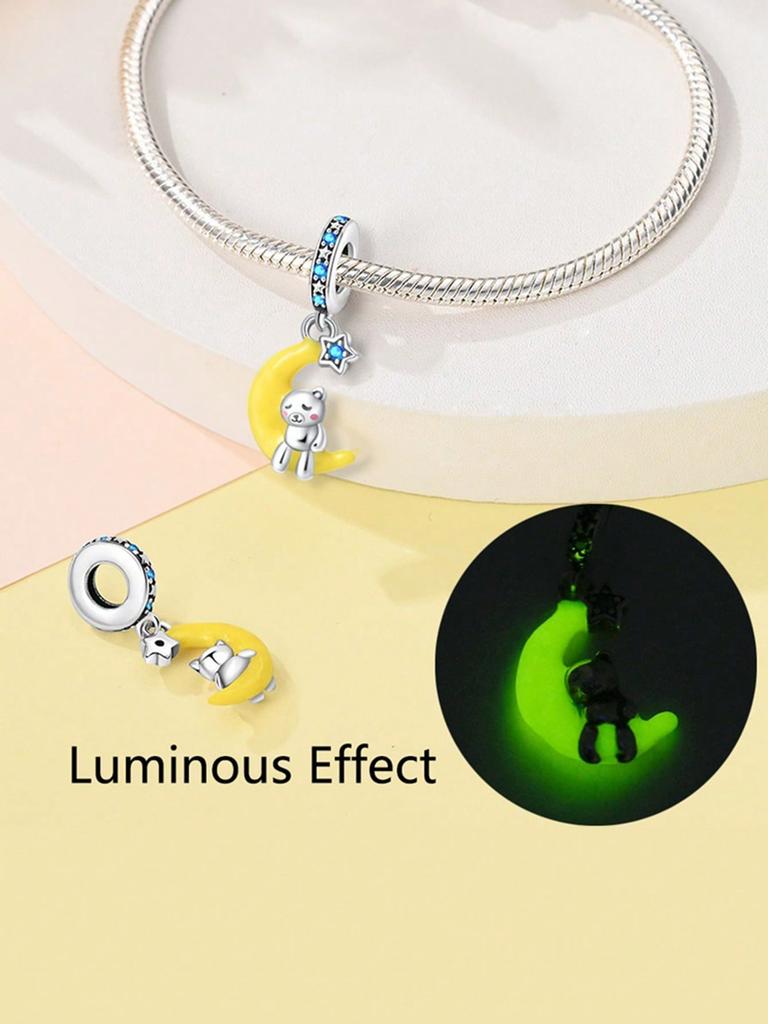 Charm Copper Colors Starry Sky Moon Bead For Original Bracelet Diy Beads Charms Jewellery Making Gift For Women Styfne