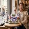 Colorful Sugar Skull Pattern Tote Bag Casual Daily Shoulder Handbag