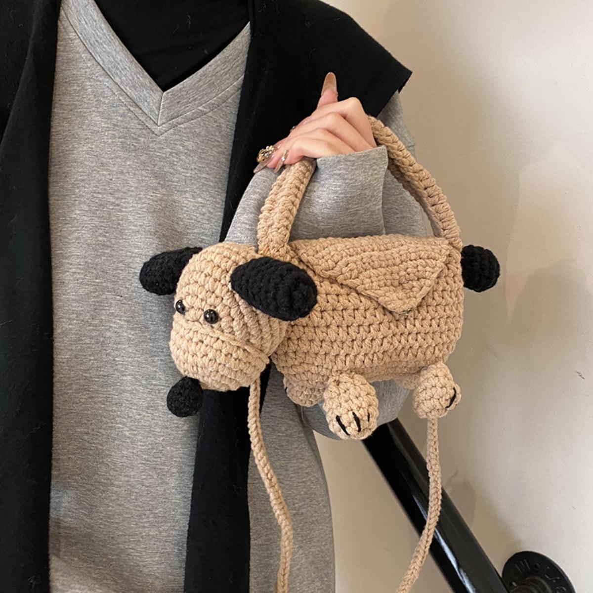 

Hand Crocheted Animal Bag, Cute Crossbody & Handbag, Handmade for Women Girls хаки