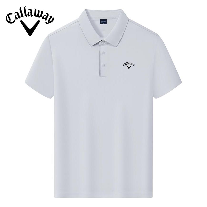 

Callaway 2025 Summer Summer Embroidered Golf Business Leisure Sports Style Lightweight Floating Cotton Solid Color Polo Shirt XXL