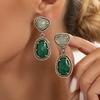 Irregular Resin Drop Earrings Layered Gem Drop Earrings Statement Earrings  Holiday Occasion