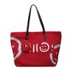 Canvas big bag 2025 fall new fashion girl preppy style letter graffiti shoulder bag commuter tote bag