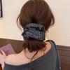 Soft High Elastic Large Hair Scrunchie Retro Blue Leopard Print Decorative Hair Band Hair Tie Accessories For Women Daily Party
