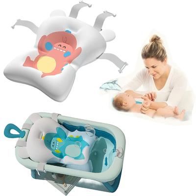 Newborn Bath Tub Pillow No-Slip Baby Shower Support Bath Mat, Cartoon Baby Bath Cushion Baby Care Product