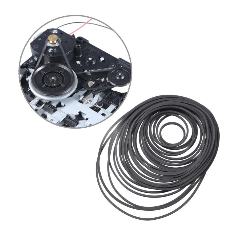Set Of 30 Square Belt Recorder Rubber Belts 1.2mm Width For Cassette Player Repair And Maintenance 30-135MM Fold