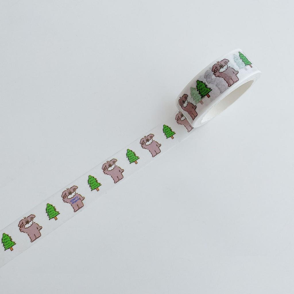 5m Washi Tape Korean Ins Style Charlie Cute Brown Bear Dog Decorative Paper Tape for Journaling Scrapbooking