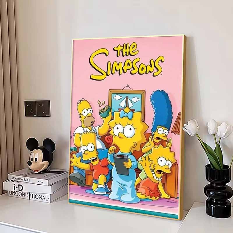 Disney Diamond Painting The Simpsons Classic Family Poster Art Illustration 5D Cross Stitch Hanging Print 5D Puzzle Mosaic Embroidery Home Decoration