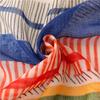 Women's Retro Striped Geometric Shawl: Summer Travel Beach Towel, Cotton-Linen Scarf, Lightweight Long Silk Scarf