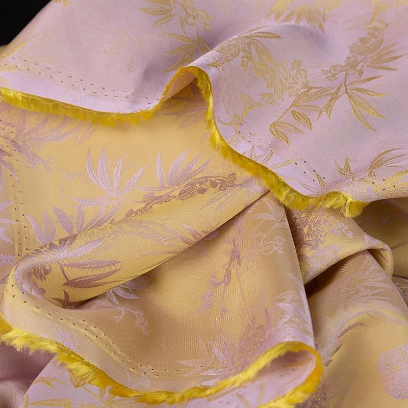 New Chinese Jacquard Fabric Rayon Satin Tang Suit Jacket National Style Coat Cheongsam Two-color Imitation Silk Acetate Fabric