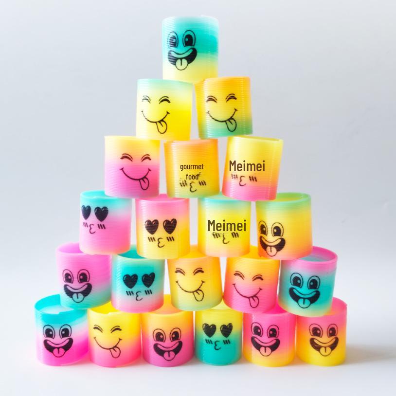 Mini Smiley Face Rainbow Spring Toy 3.2x3.5CM for Children