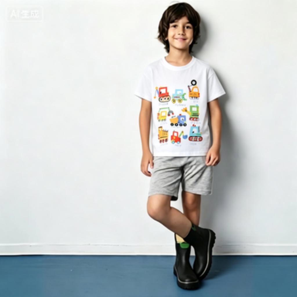 Boys' Summer T-Shirt and Shorts Set Trendy Casual Wear for Kids