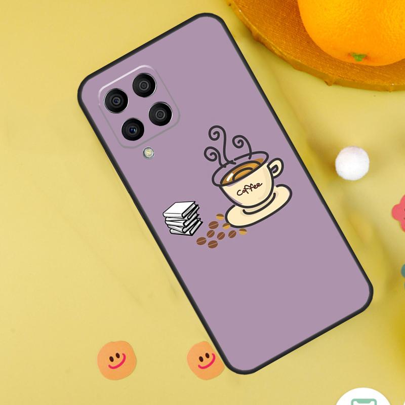 Books And Coffee Case For Samsung Galaxy M35 M33 M21 M31 M16 M36 M56 M53 M13 M12 M32 M52 M15 M55 M14 M34 M54