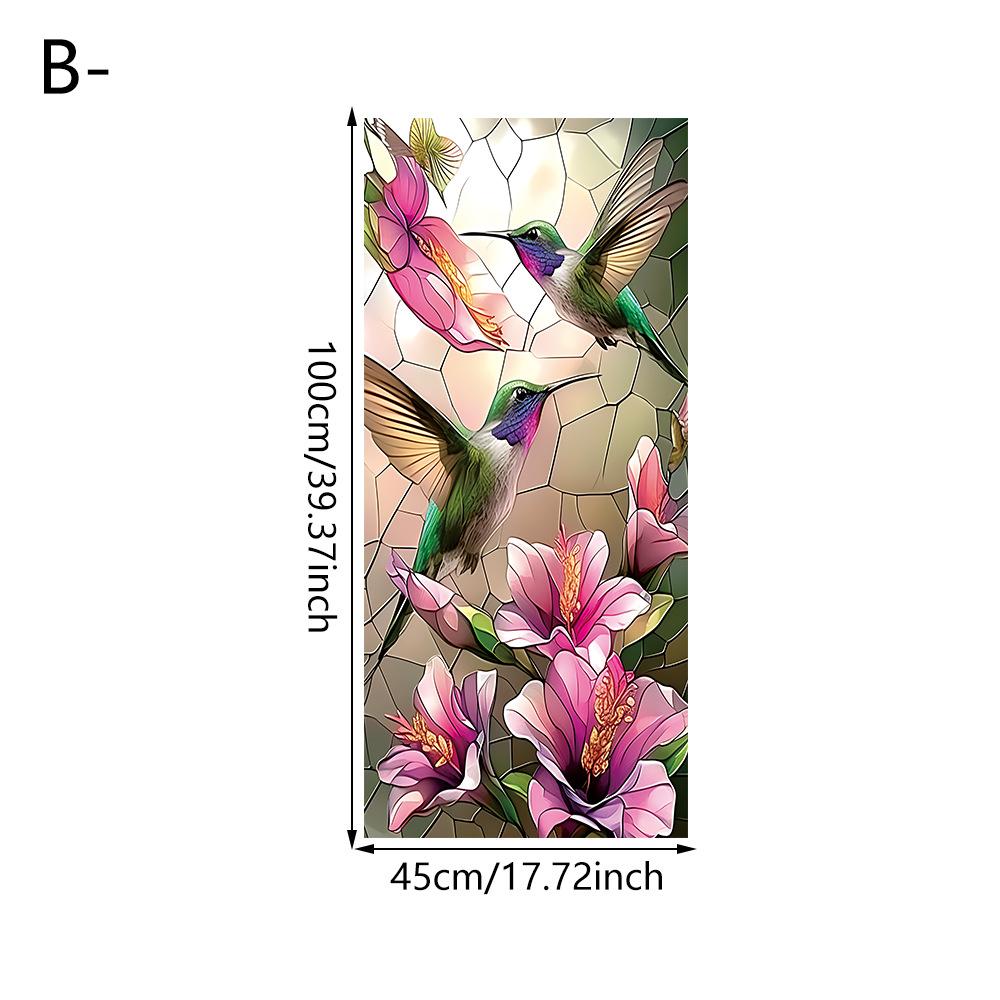 Novel and colorful Retro Frosted Color Electrostatic glass Stickers Anti-peep Sunscreen glass Stickers Window grille Decoration