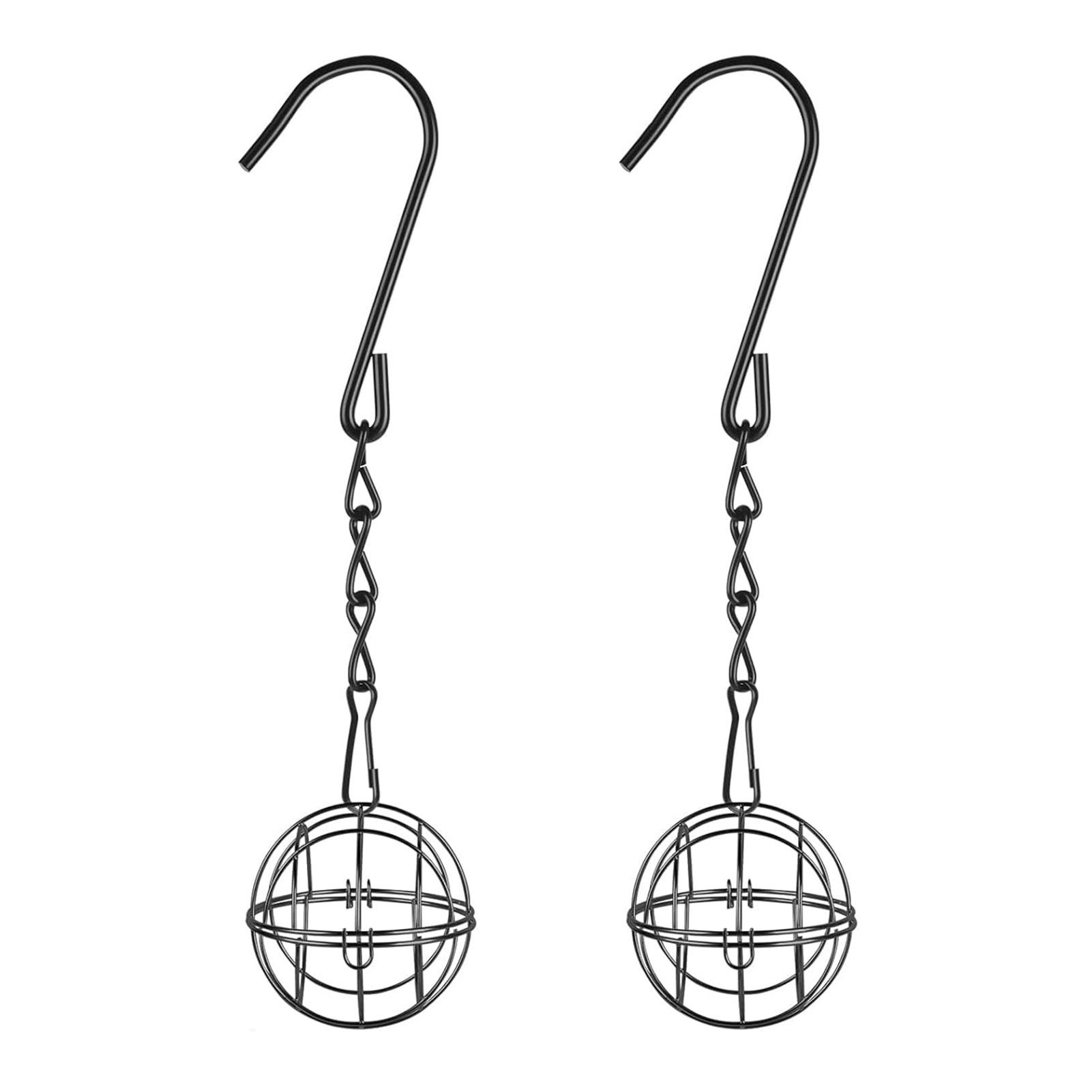 

2pcs Fat Ball Shape Bird Feeders Bird Feeder Holder Spherical Cage with Hook for Outdoor Garden Wildlife Birds