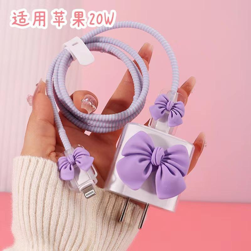 Data cable protective cover is suitable for Apple's original data cable protective rope, bow angel wing protective case.
