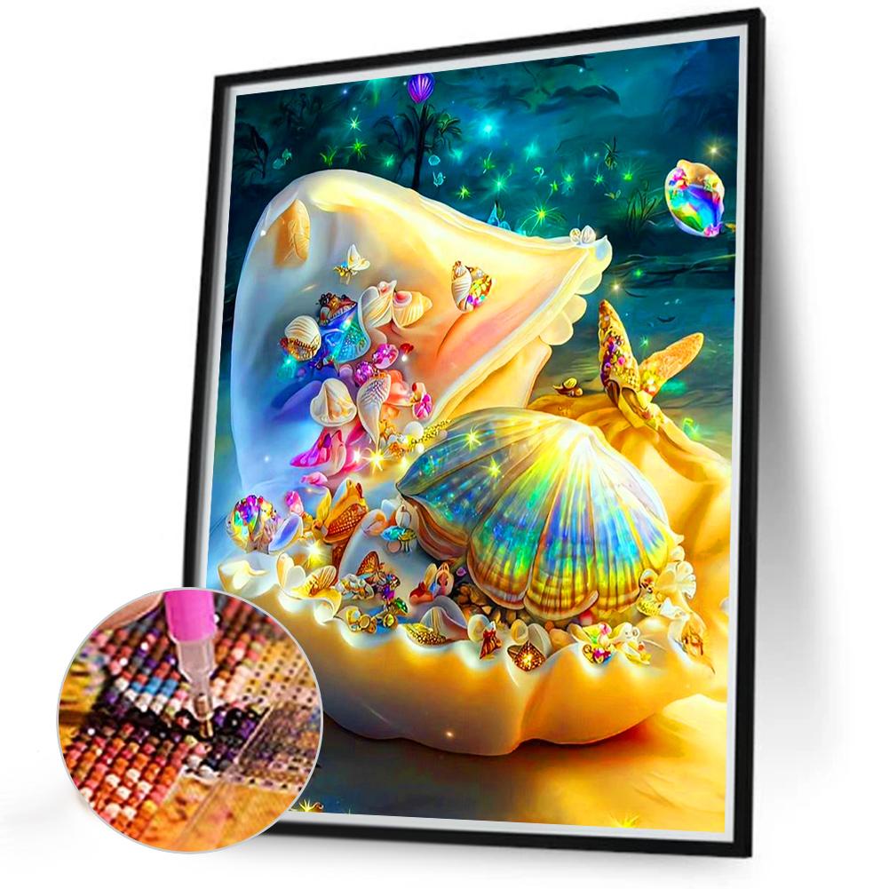 2pcs 5D DIY Full Round Drill Diamond Painting Dream Shells Kit Decor 30x40cm