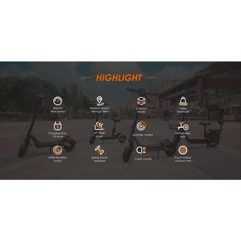 2025 New KuKirin G2 Pro Foldable Electric Scooter 1000W 48V 15.6AH Maximum Speed 45 Km/h Range Up To 58 Km 9 " Tires