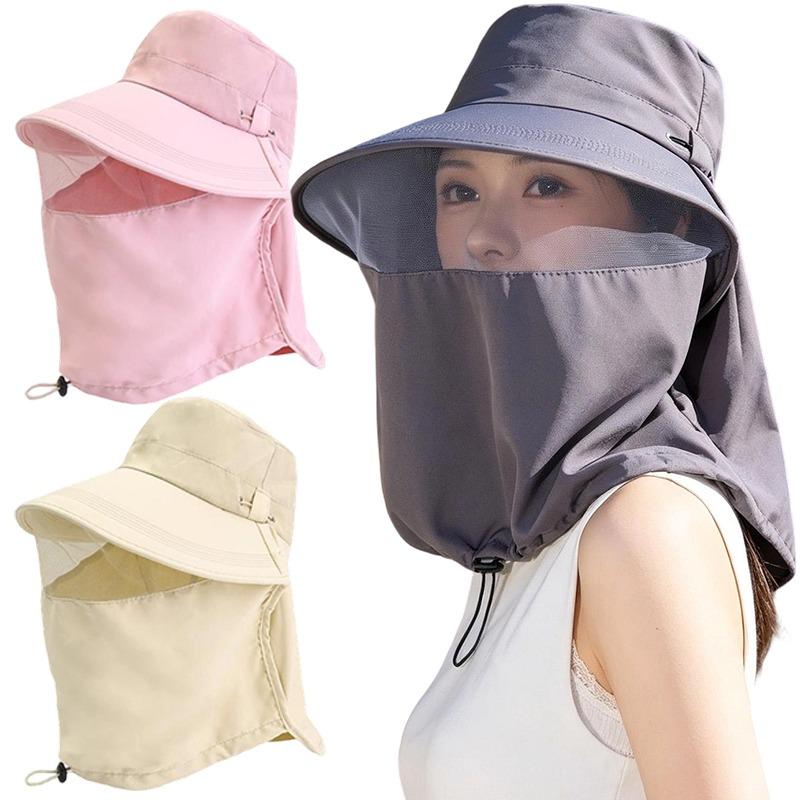 Sun Protection Hat with Face Neck Cover Breathable Four Way Stretch Outdoor Cap UV Block Headwear for Fishing Hiking Camping Cap
