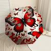 1pc Butterfly Pattern Automatic Open/Close Umbrella Compact Folding Umbrella with 8-Rib Shaft for Women/Men, Elegant Birthday1325S