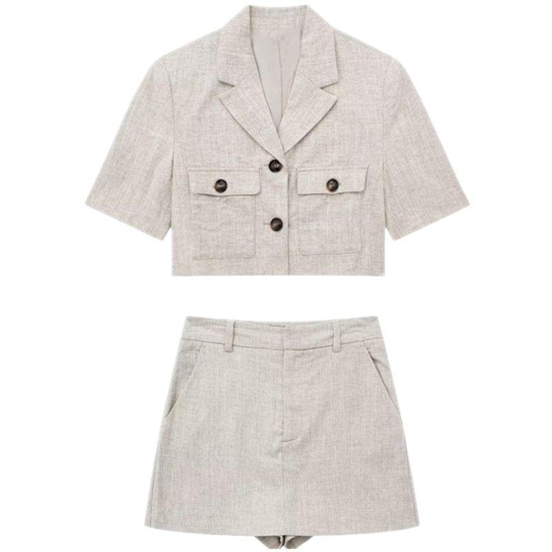 Fashion Style Summer New Arrival Fashion Trendy Women's Clothing Stylish Linen Short Suit Outwear 7901381 711