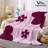 Magenta Flower Wood Flannel Blanket Warm Soft Halloween Christmas Decorative Couch Warm Cozy All-Season Gift
