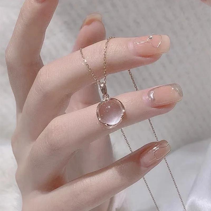 

Модные розовые хрустальные подвески на шею для женщин, короткая ключичная цепочка, чокер, украшения для девочек